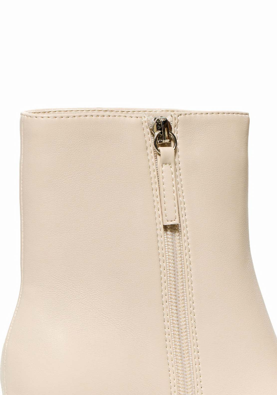 Heeled Ankle Boot - Ecru