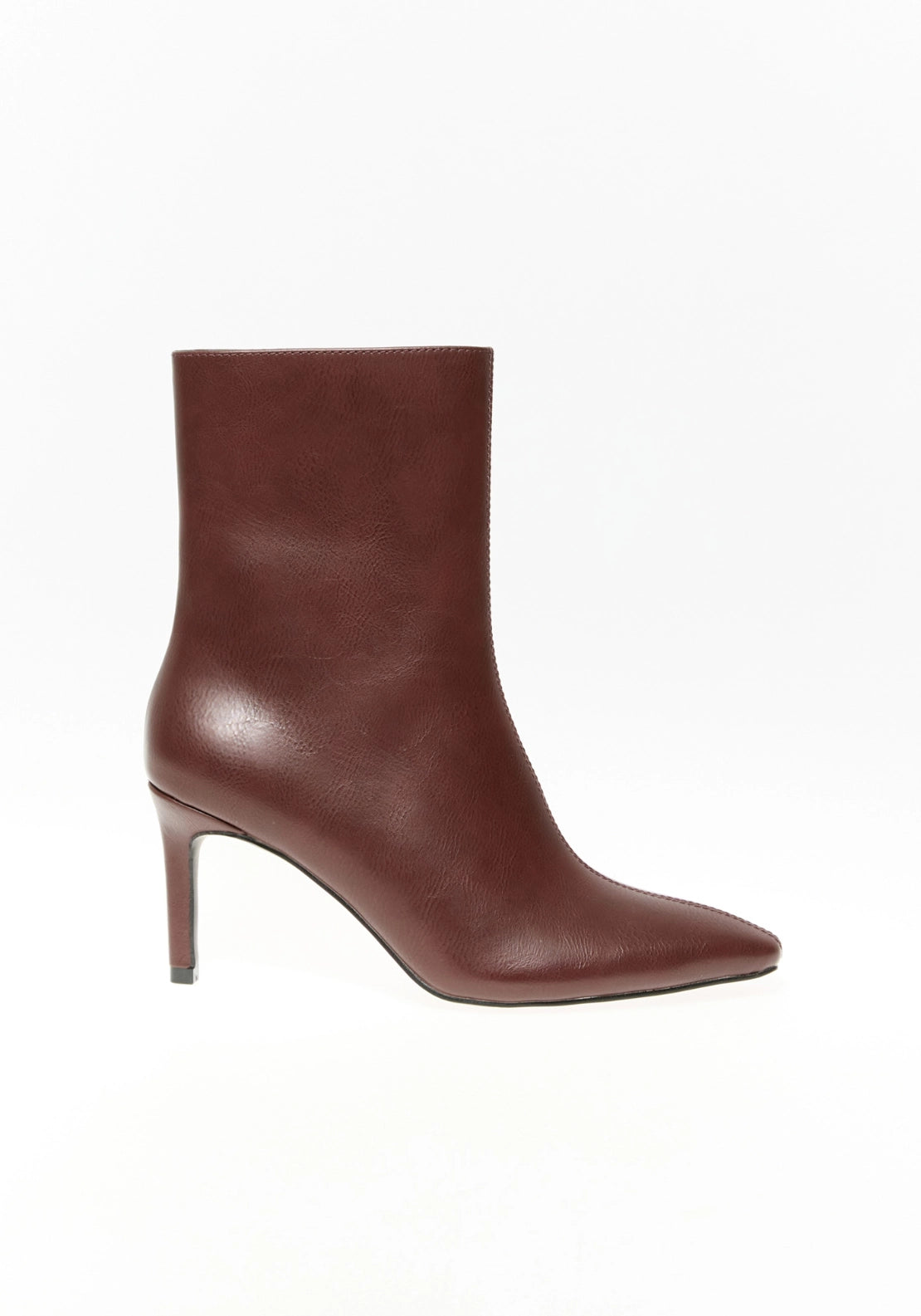 Side Zip Heeled Boot - Wine