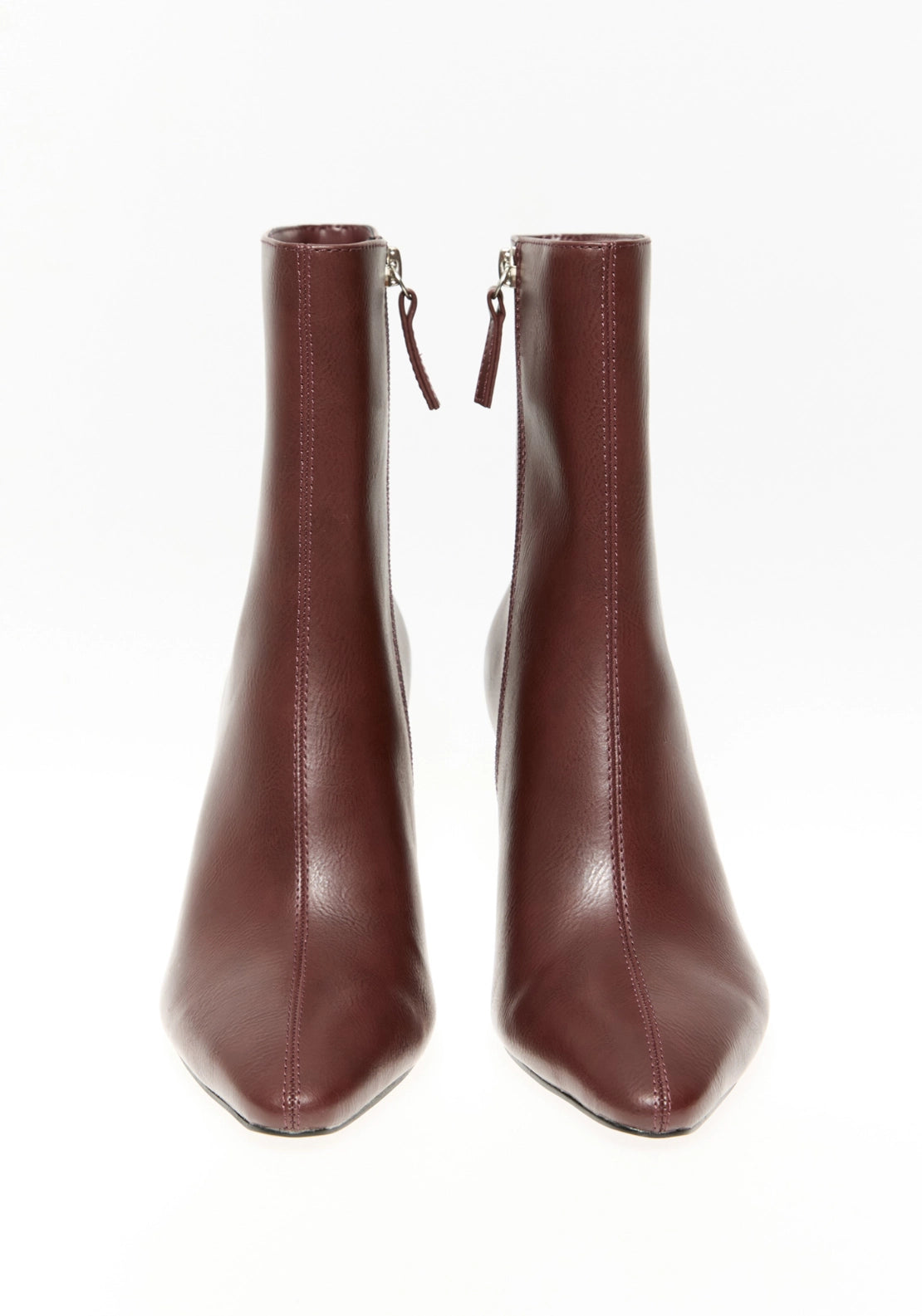 Side Zip Heeled Boot - Wine