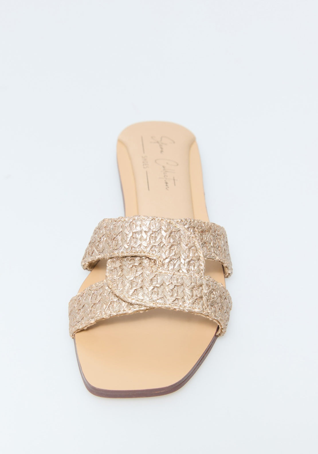 Sfera Raffia Mule Eight - Gold 3 Shaws Department Stores
