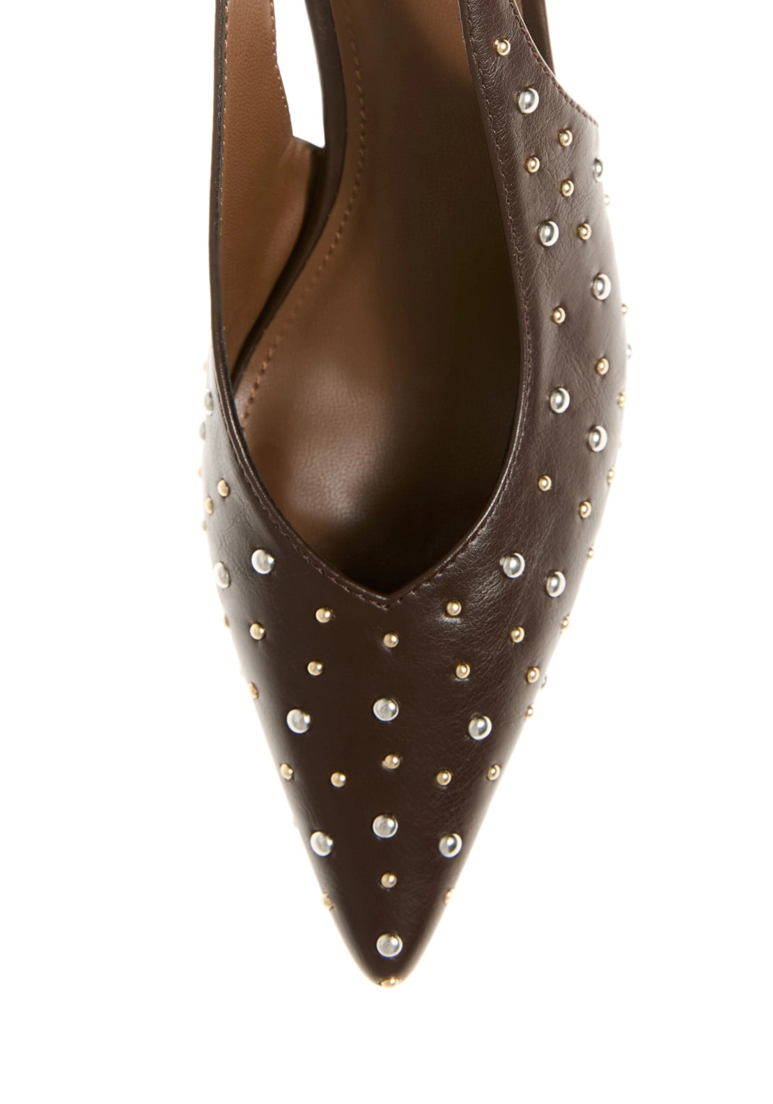 Stud Heeled Shoe - Brown