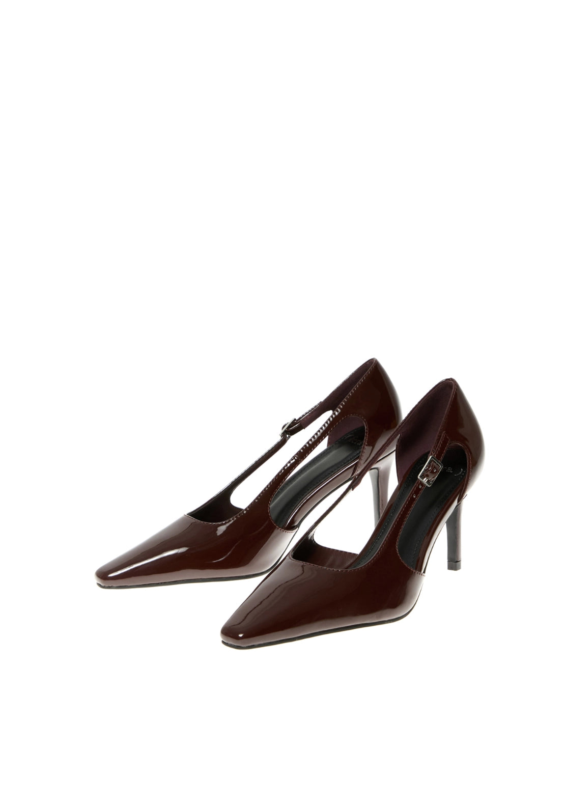 Pointed Toe Heeled Shoes - Wine