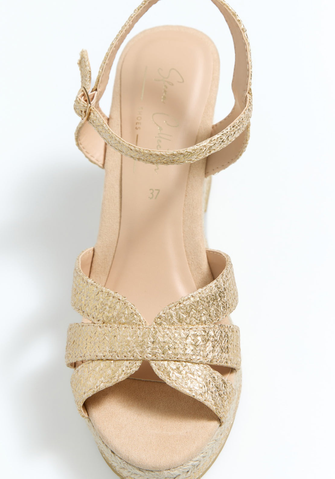 Sfera Metalic Raffia Wedge - Gold 3 Shaws Department Stores