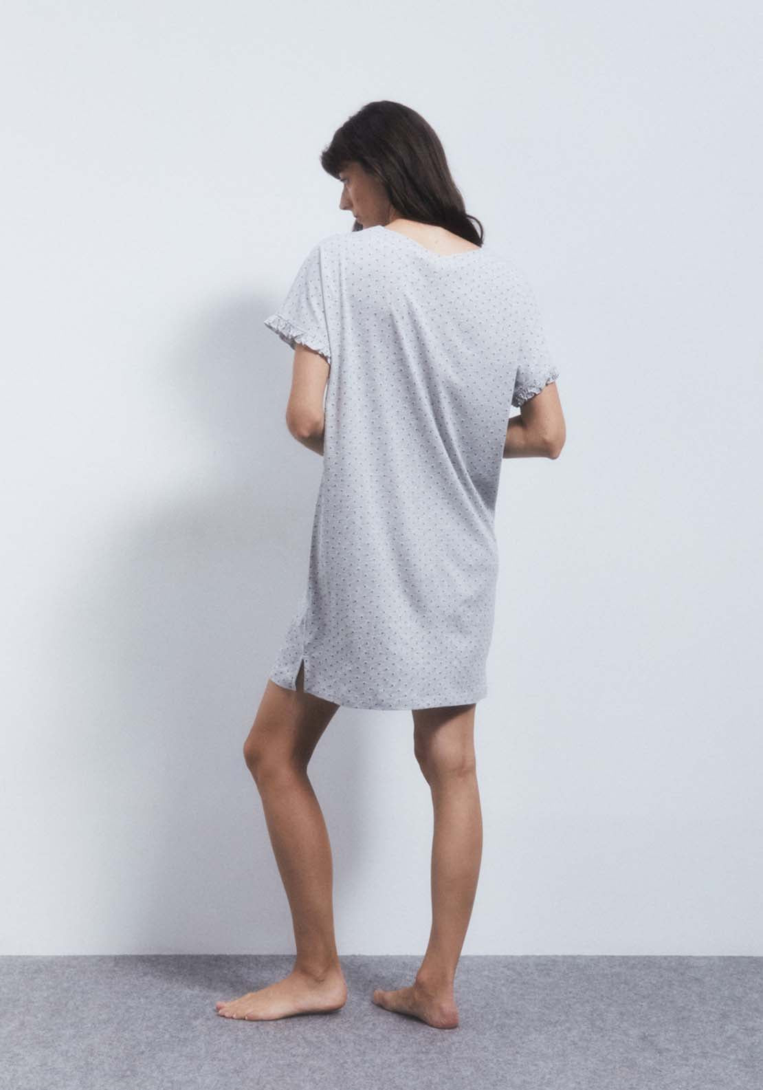 Sfera Little Flowers Nightdress - Grey 3 Shaws Department Stores