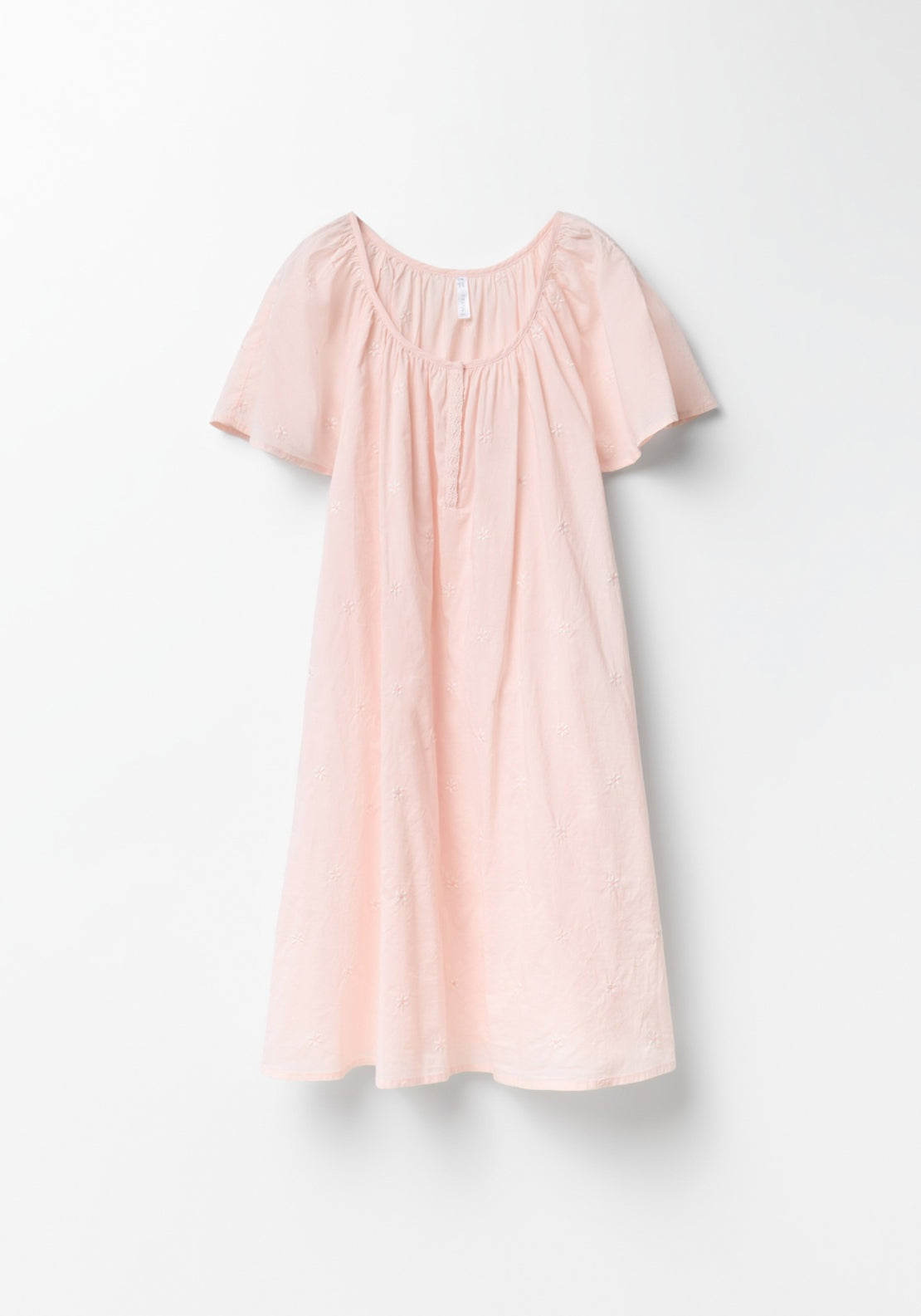 100% Cotton Short-Sleeved Daisy Print Nightdress - Pink
