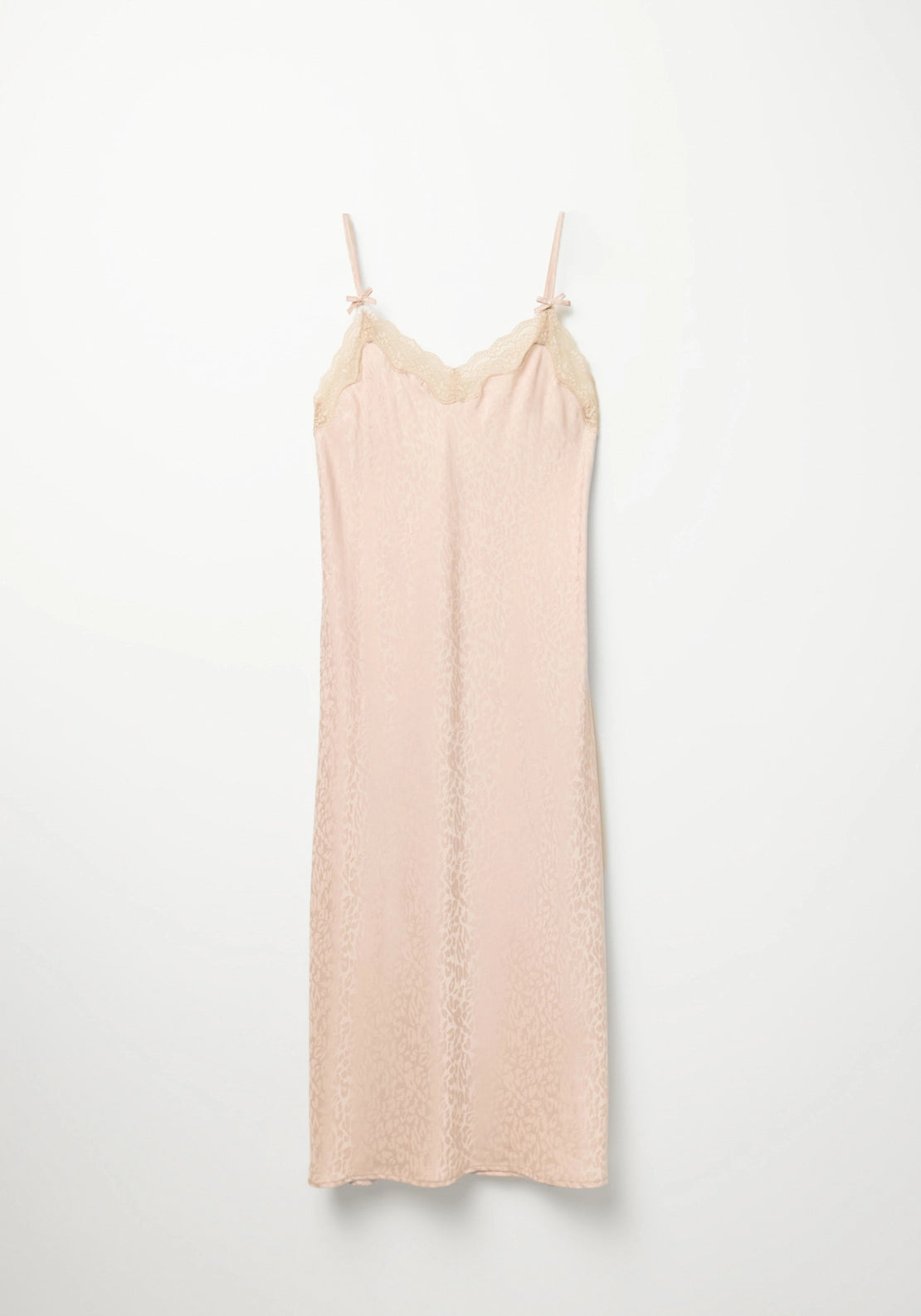 Long Lace Detail Nightdress - Pink