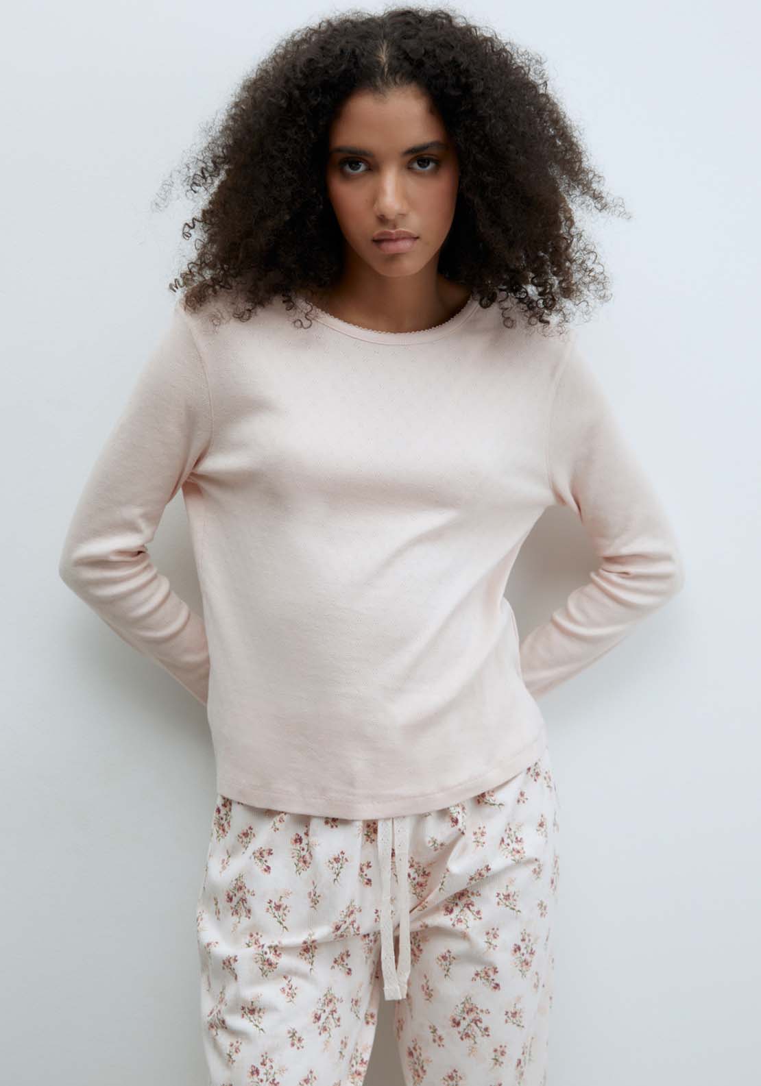 Sfera Plain Open-Knit Top - Pink Light 4 Shaws Department Stores