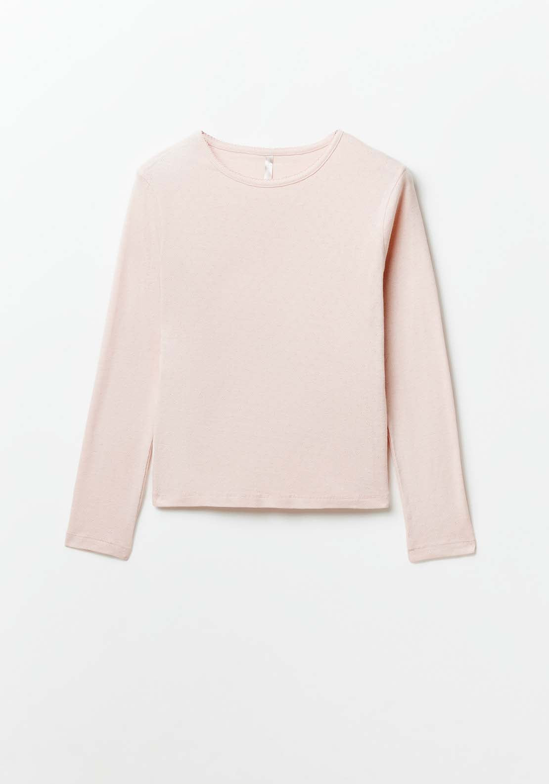 Sfera Plain Open-Knit Top - Pink Light 2 Shaws Department Stores
