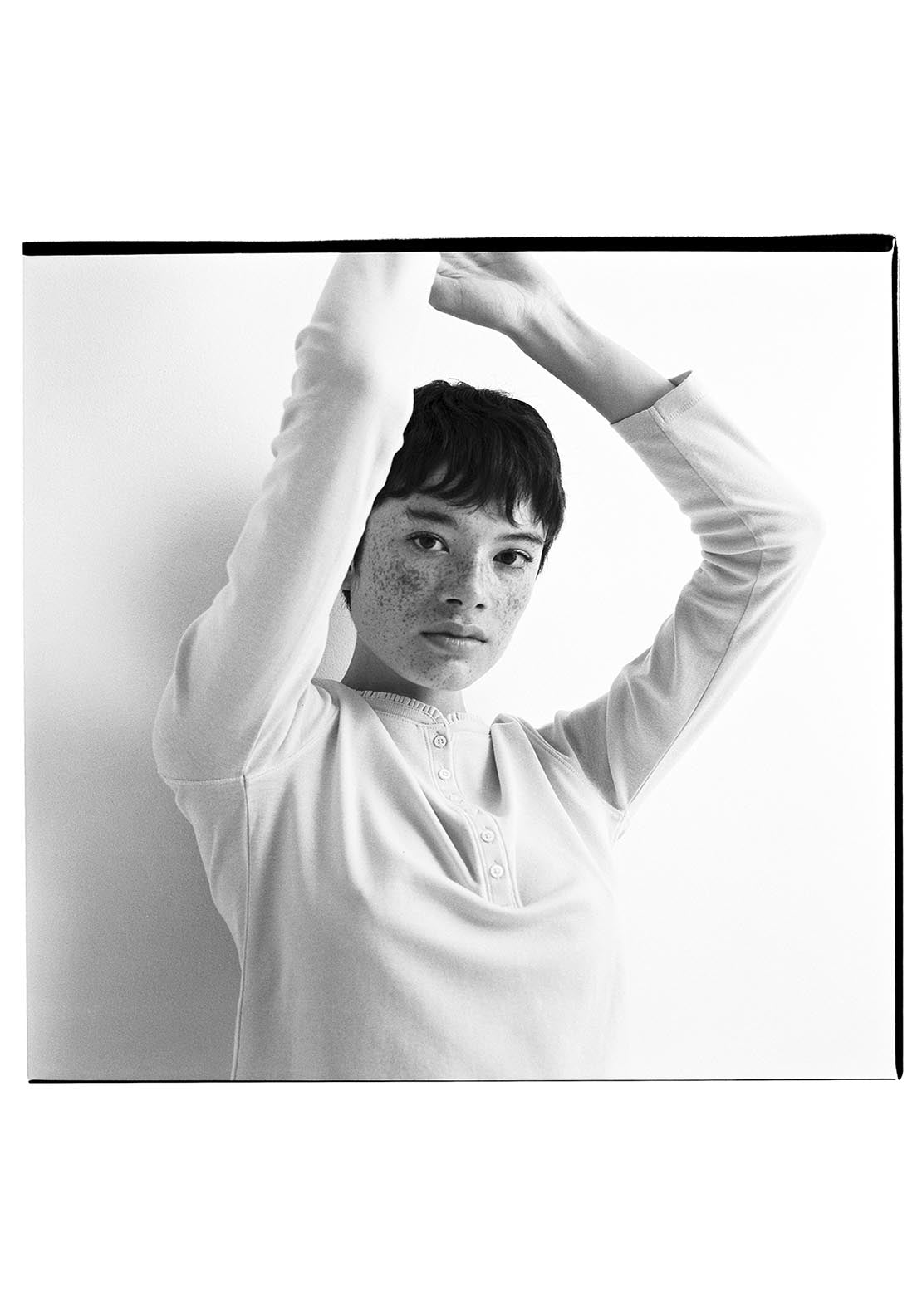 Sfera Plain ribbed long-sleeved T-shirt - White 4 Shaws Department Stores