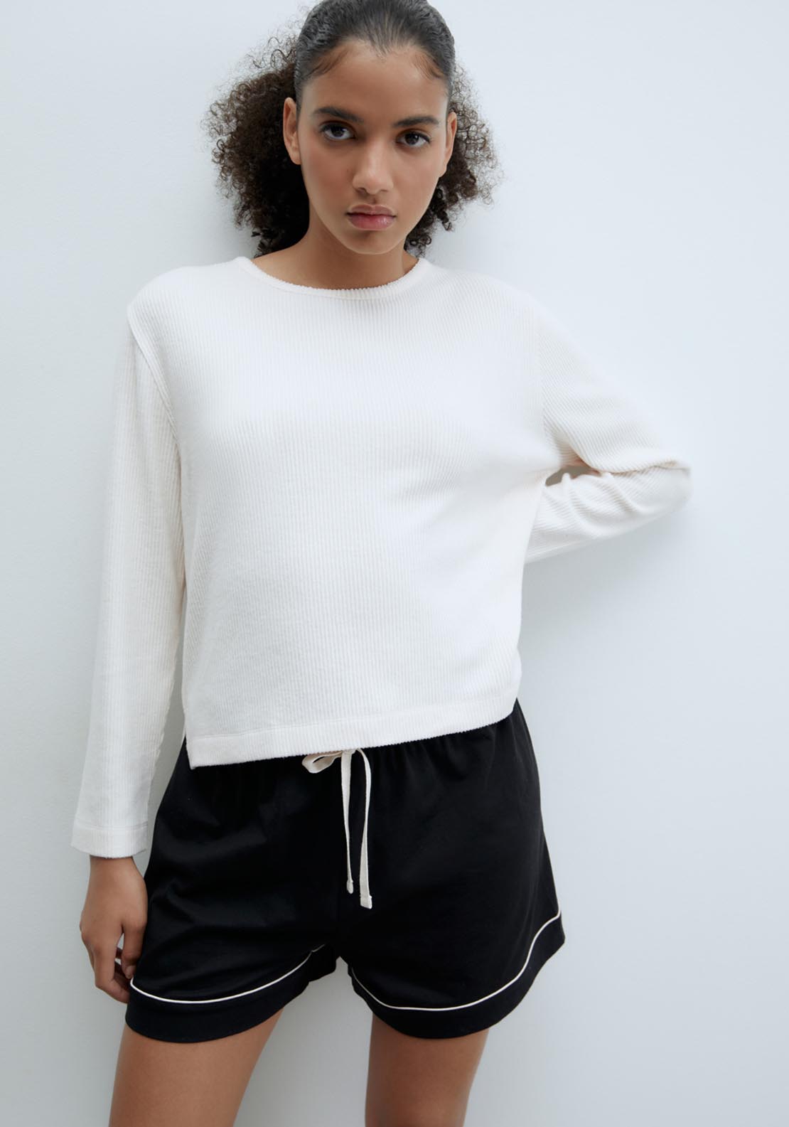 Sfera Wide-rib top - Bone 1 Shaws Department Stores
