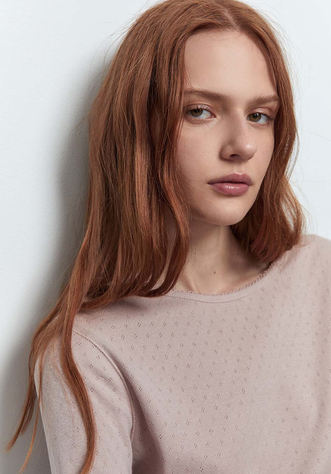 Pointelle T-Shirt - Pink