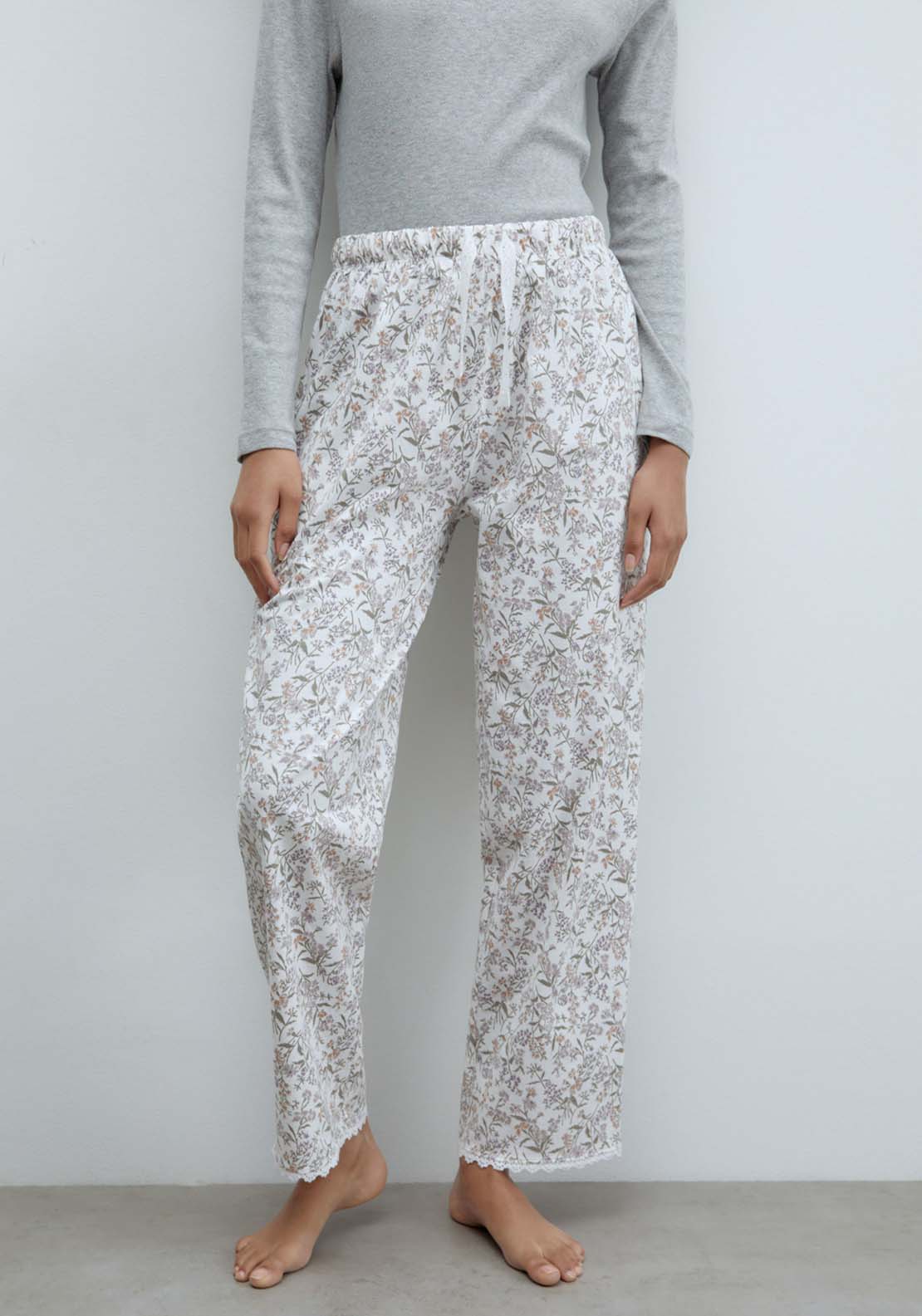 Sfera Flowers Trousers - Grey 5 Shaws Department Stores
