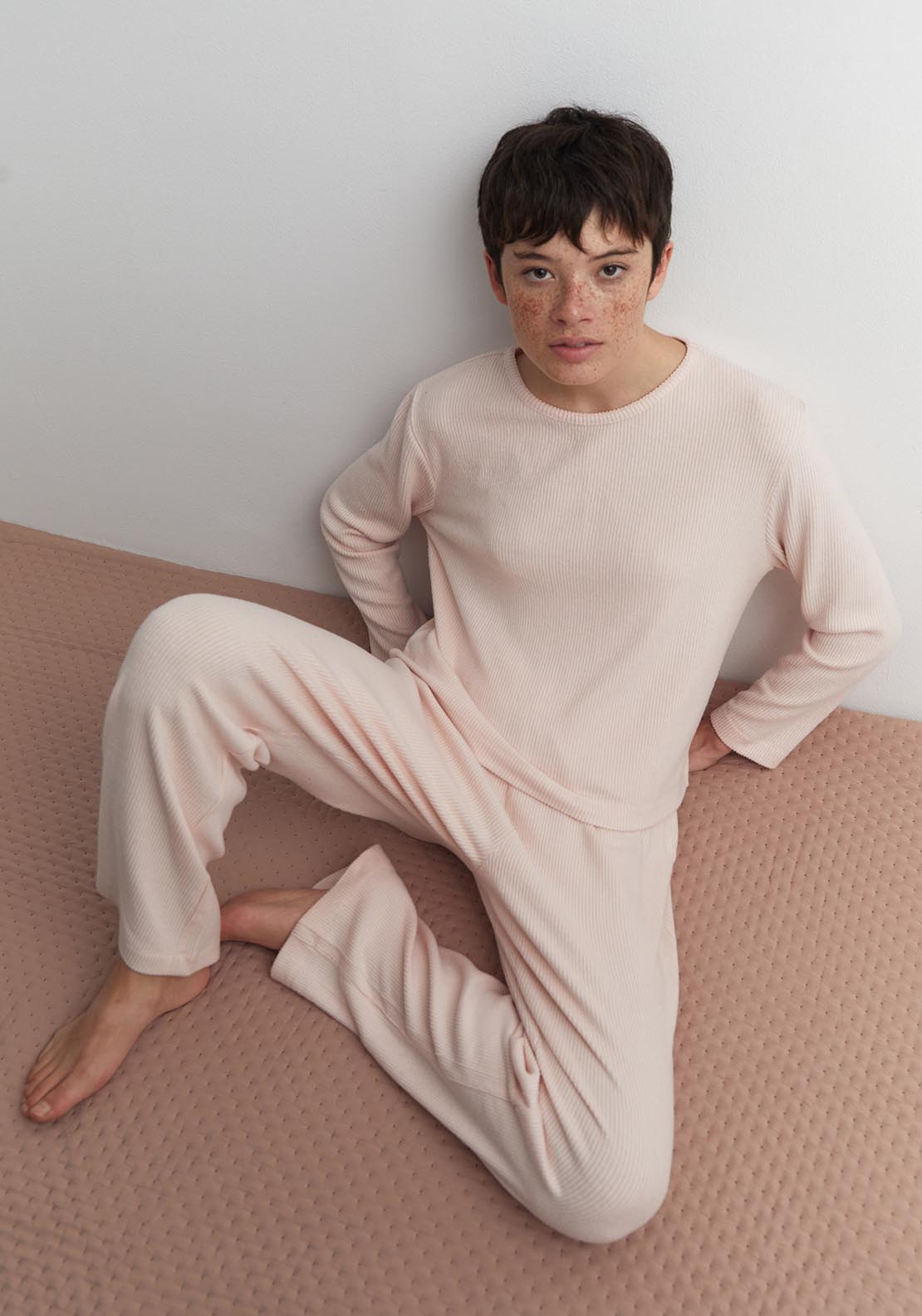 Sfera Wide-rib pyjama bottoms - Pink 3 Shaws Department Stores