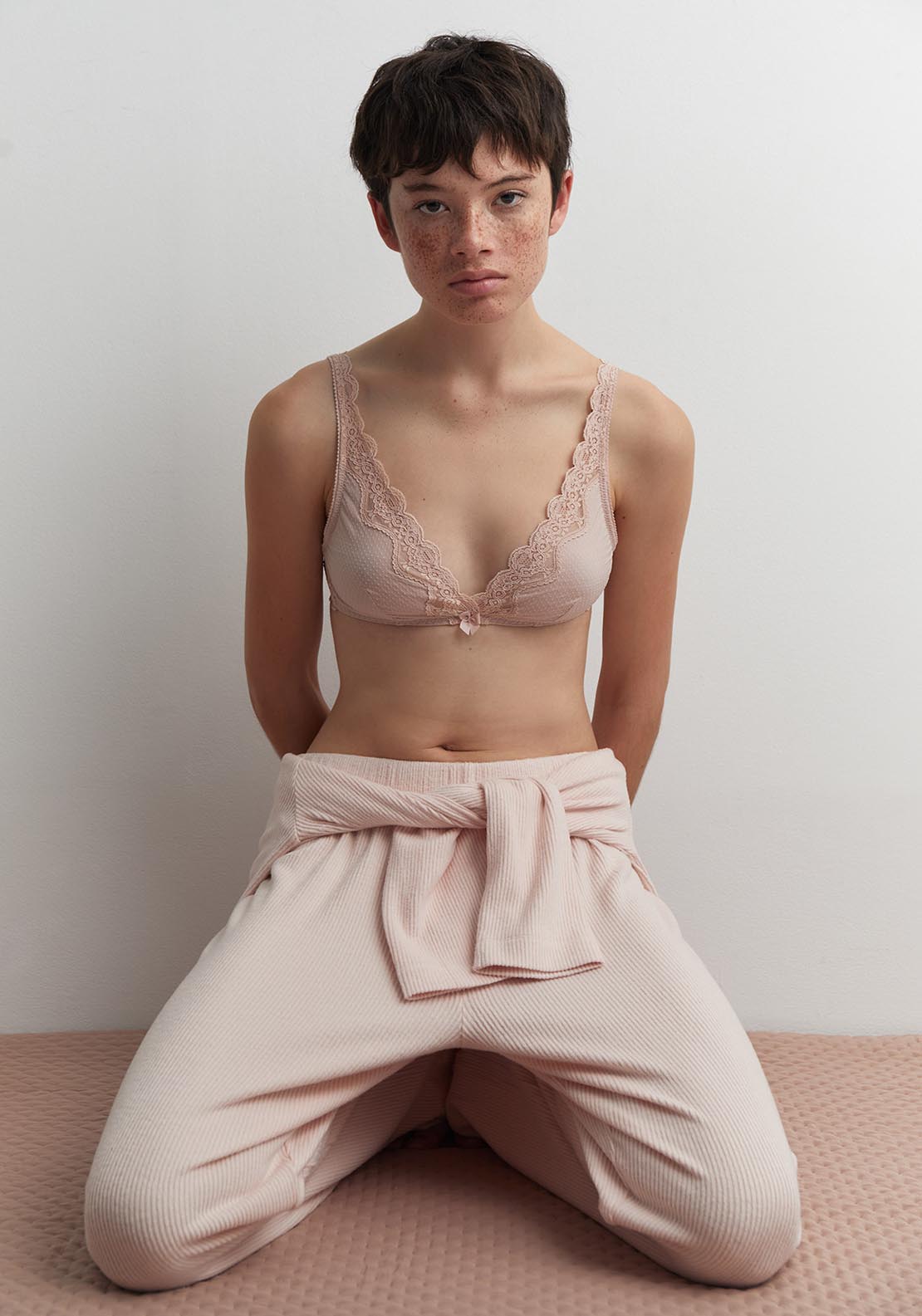 Sfera Wide-rib pyjama bottoms - Pink 4 Shaws Department Stores