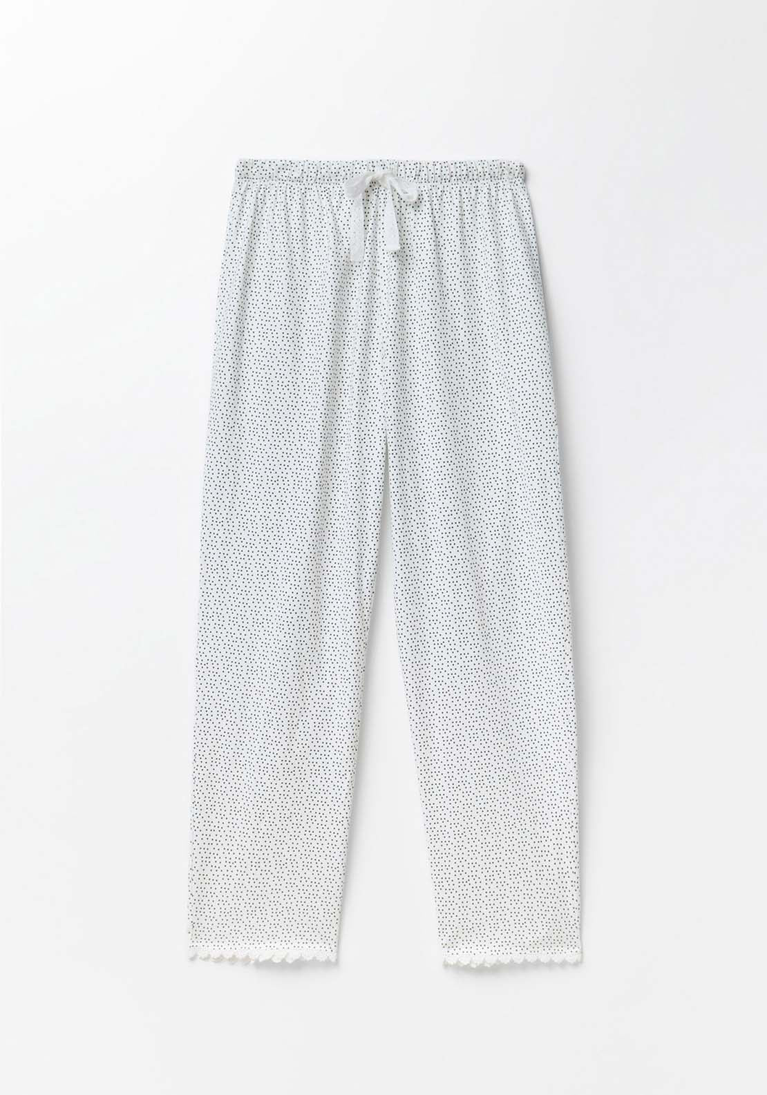 Floral Pyjama Bottom - Black