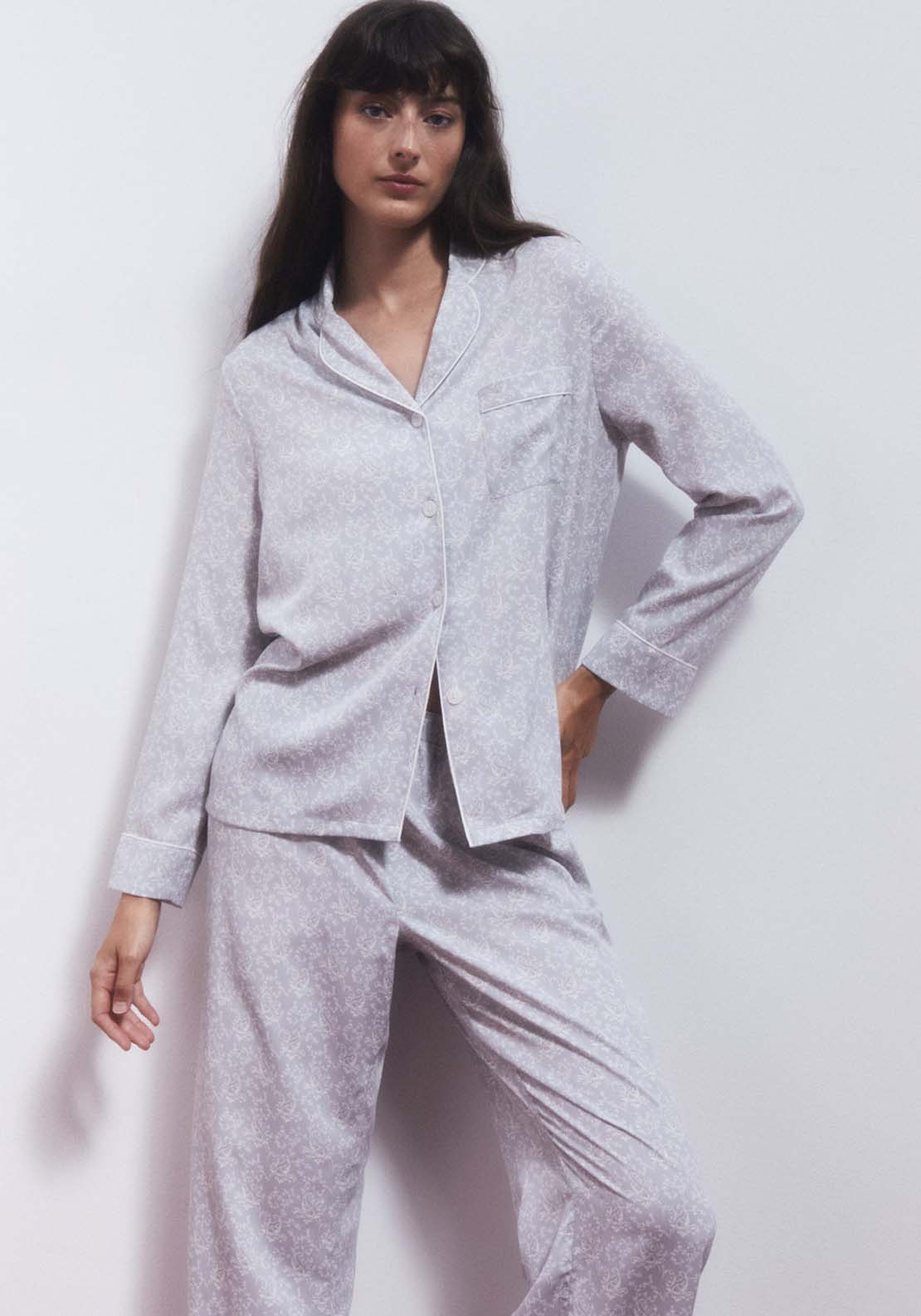 Sfera Paisley Pyjamas - Grey 1 Shaws Department Stores