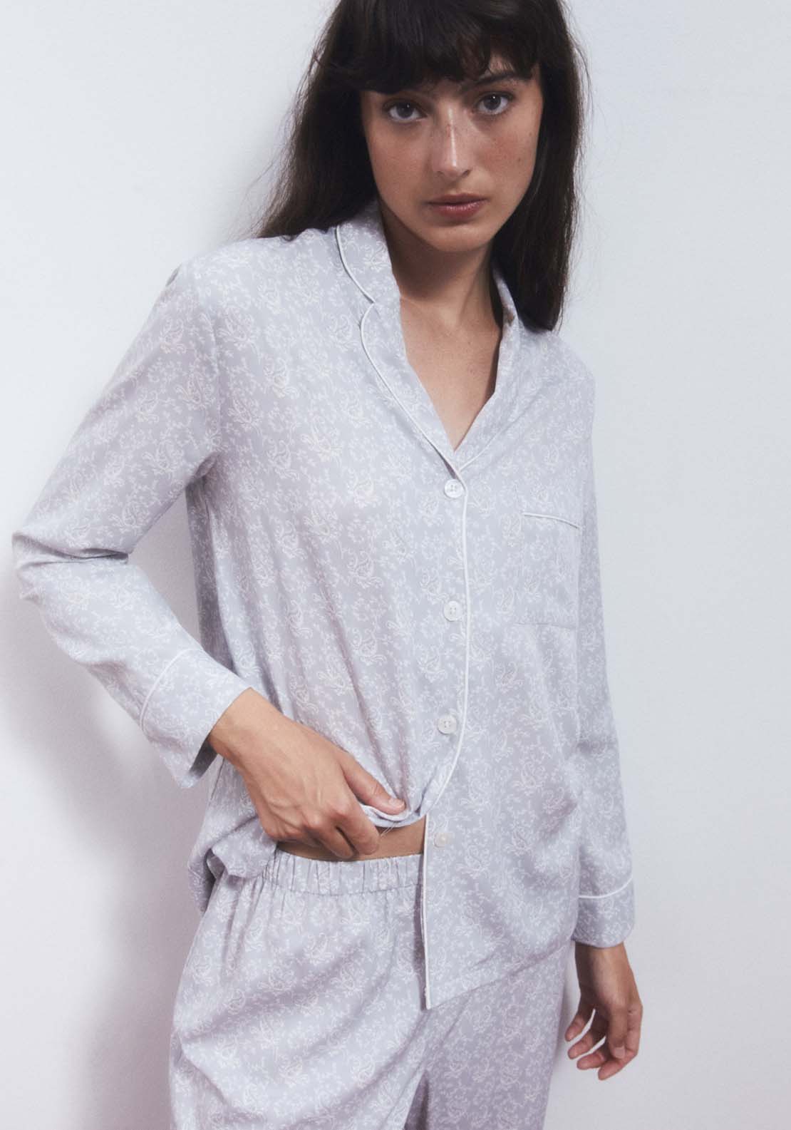 Sfera Paisley Pyjamas - Grey 5 Shaws Department Stores