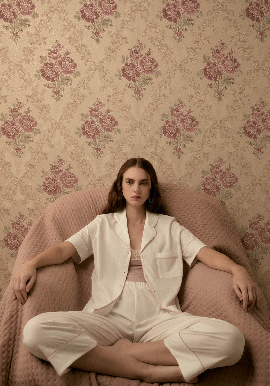 Sfera Plain capri pyjama set - Ecru 2 Shaws Department Stores