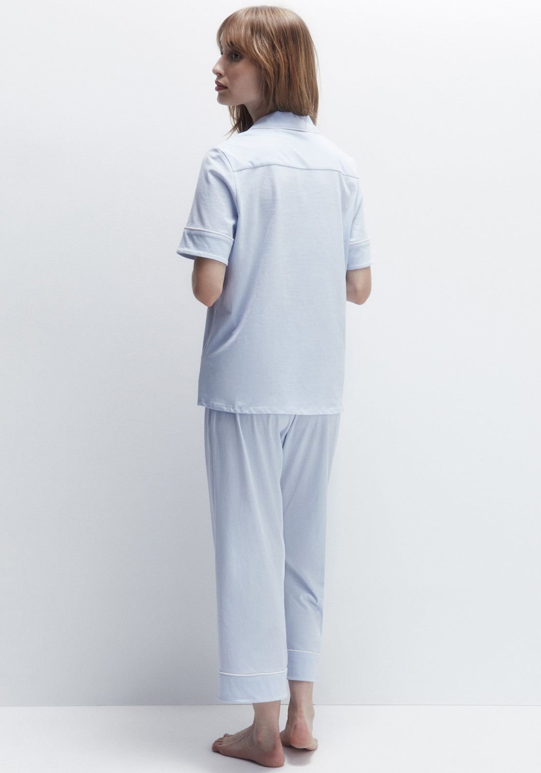 Sfera Plain capri pyjama set - Blue Light 5 Shaws Department Stores