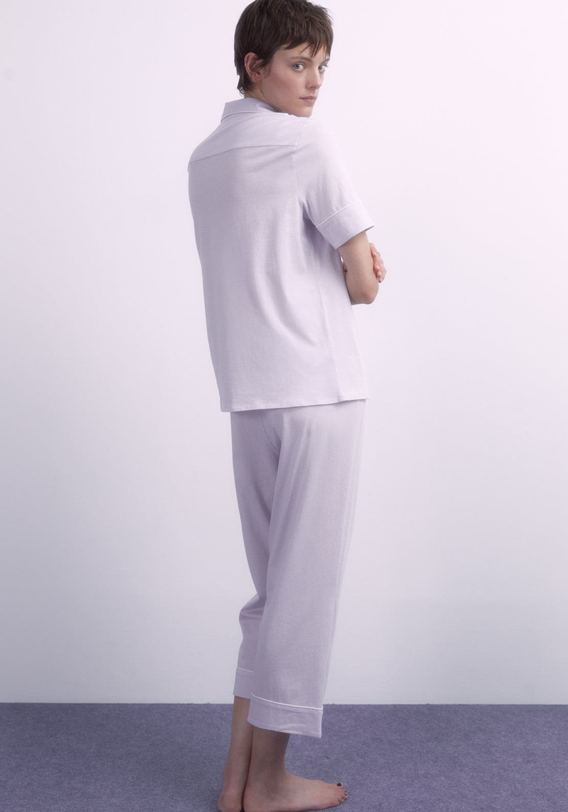 Sfera Plain capri pyjamas set - Lilac 3 Shaws Department Stores
