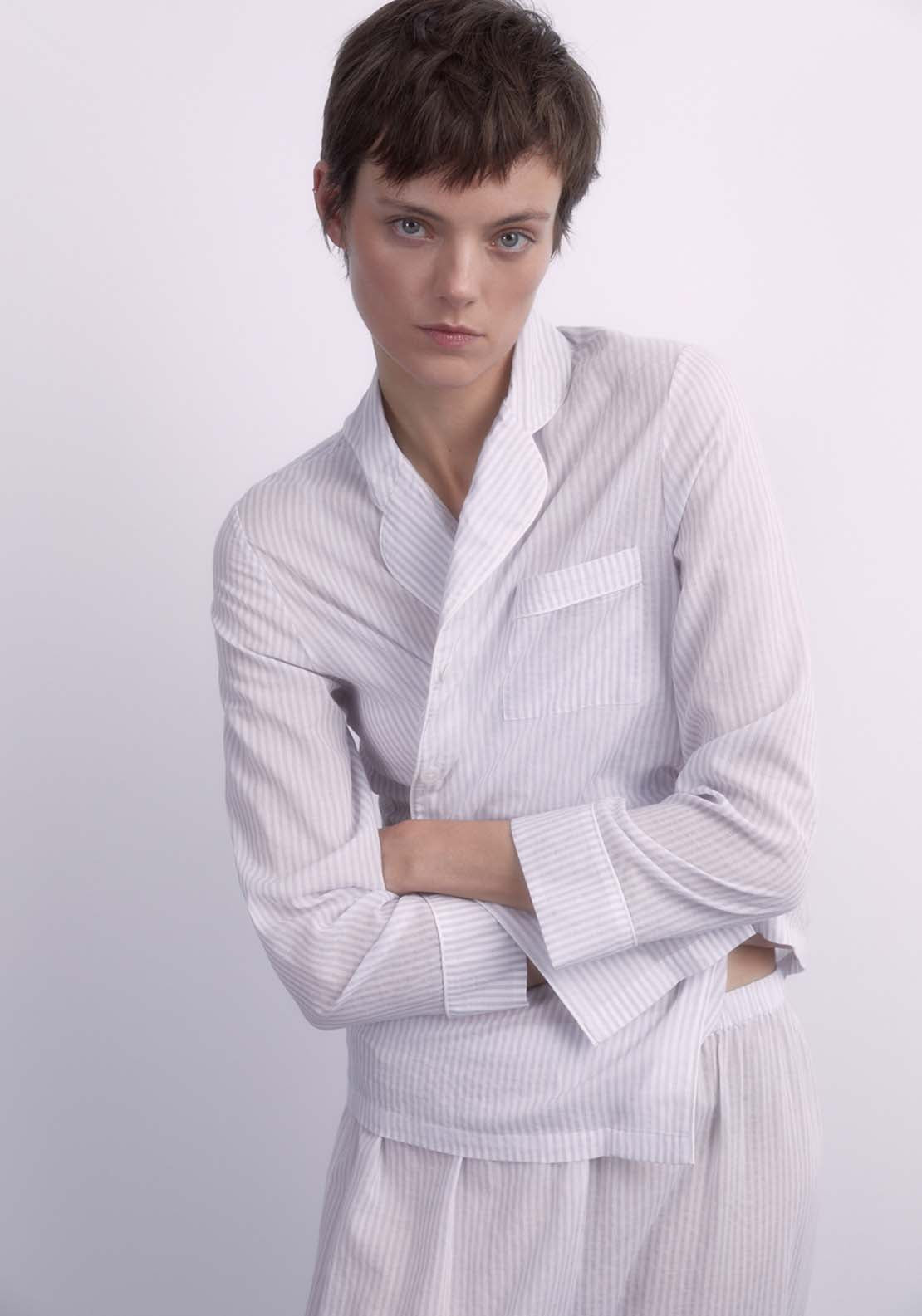 Sfera Striped Pyjama Set - Lilac 1 Shaws Department Stores