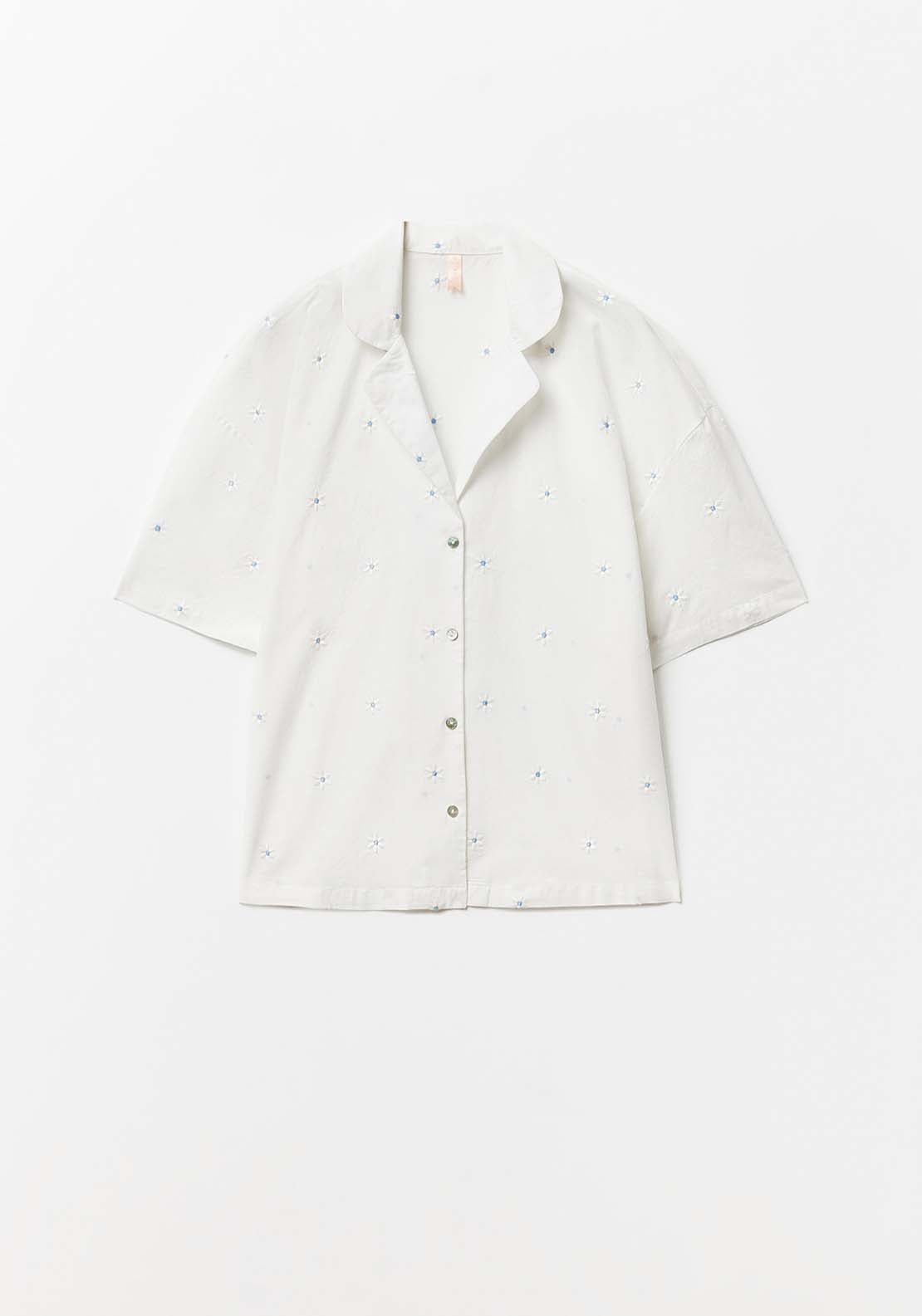 Sfera Embroidered Daisy Pyjama Set - White Off 1 Shaws Department Stores