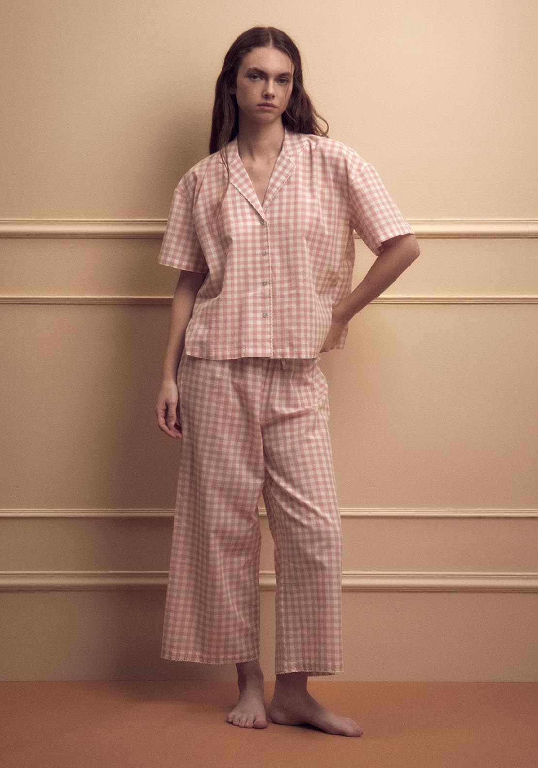 Sfera Gingham Pyjamas - Pink Light 1 Shaws Department Stores