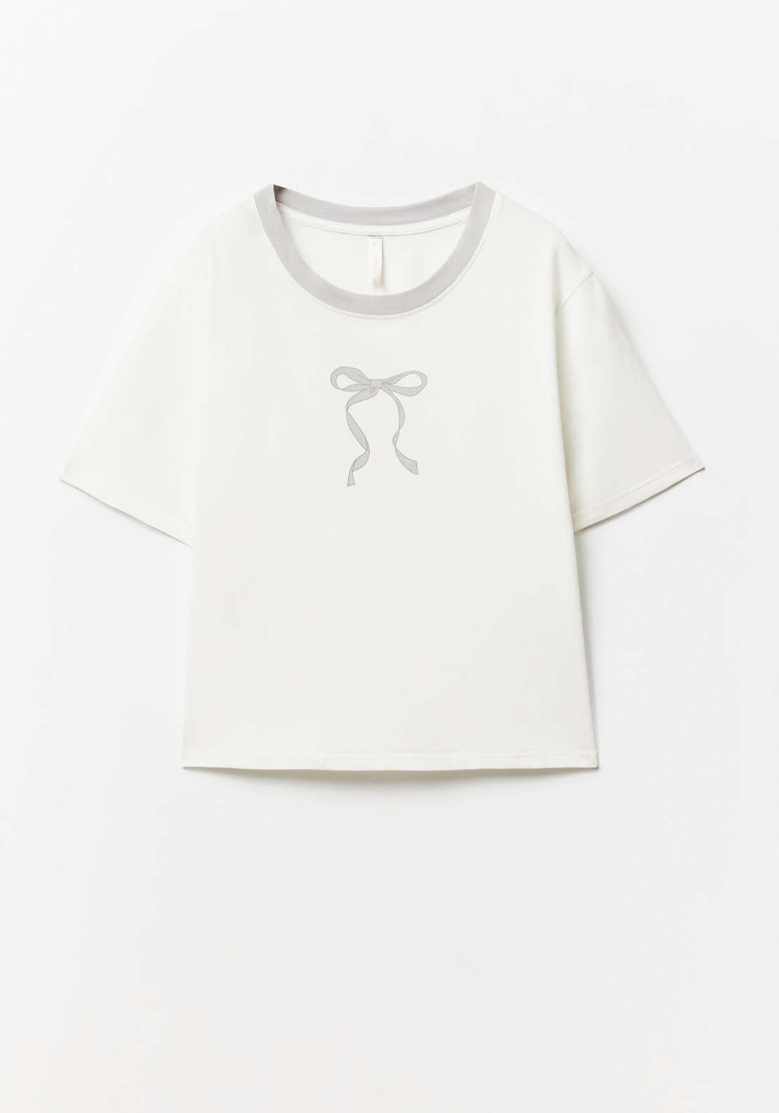 Sfera Ribbon Pyjama Set - Grey Light 1 Shaws Department Stores
