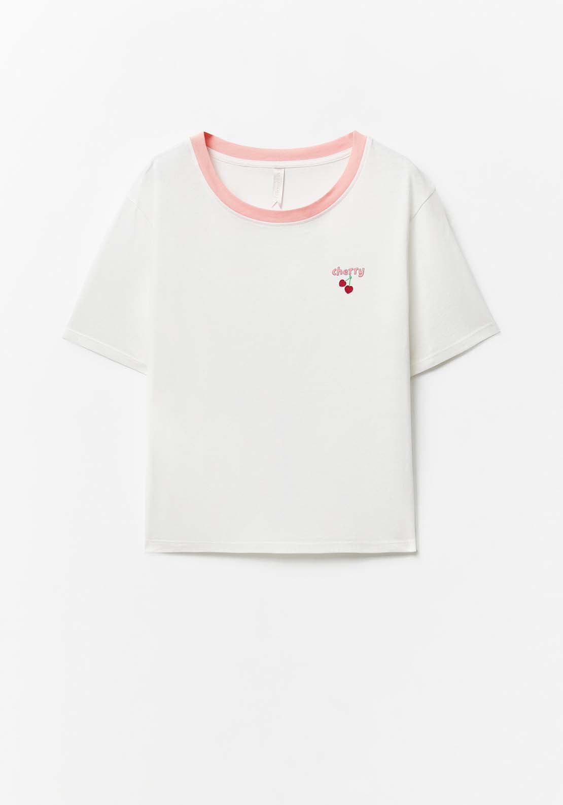Sfera Cherry Pyjama Set - White 1 Shaws Department Stores
