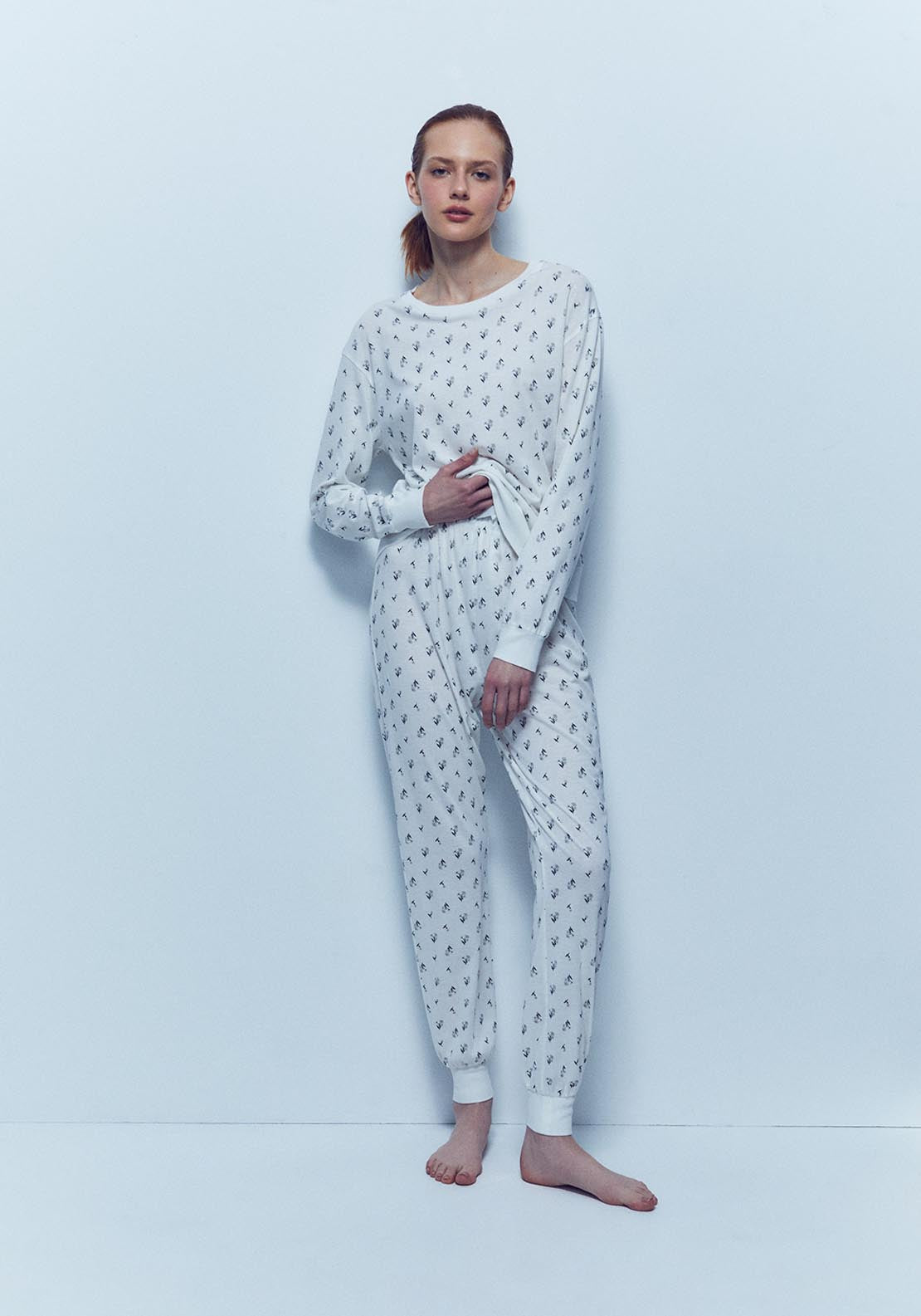 Glitter Print Pyjamas - White