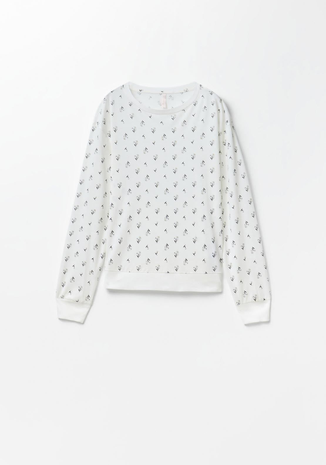 Glitter Print Pyjamas - White