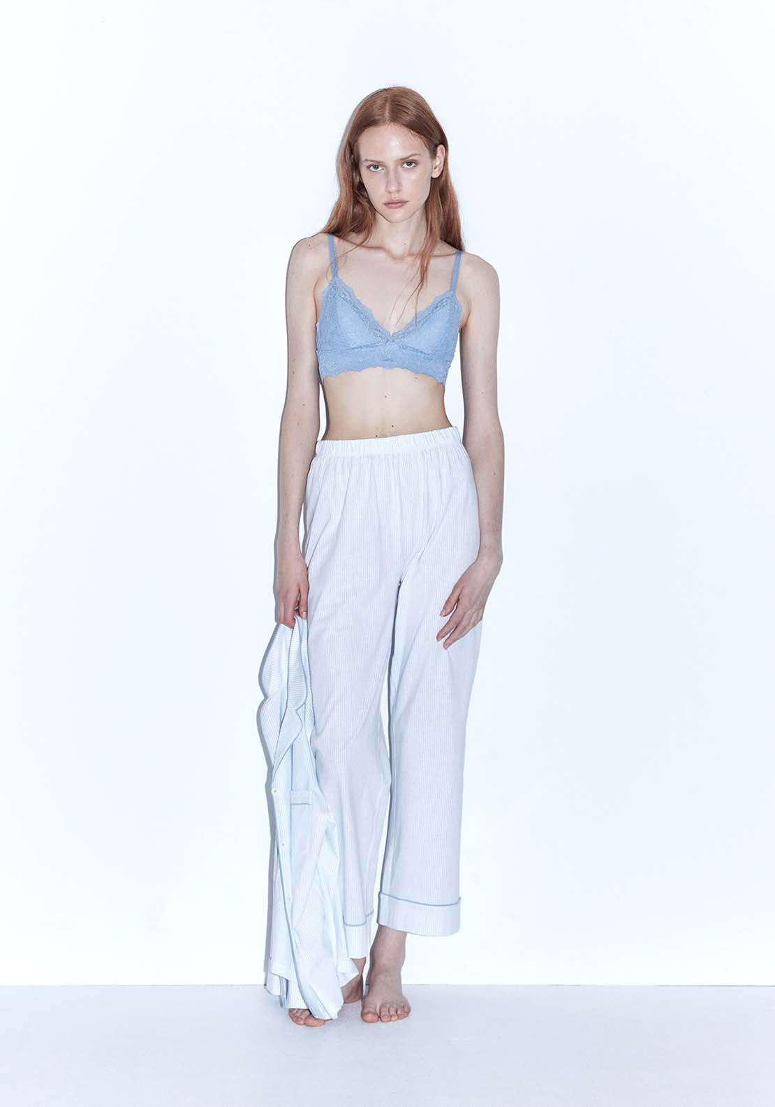 Plain Contrast Pyjamas - Blue