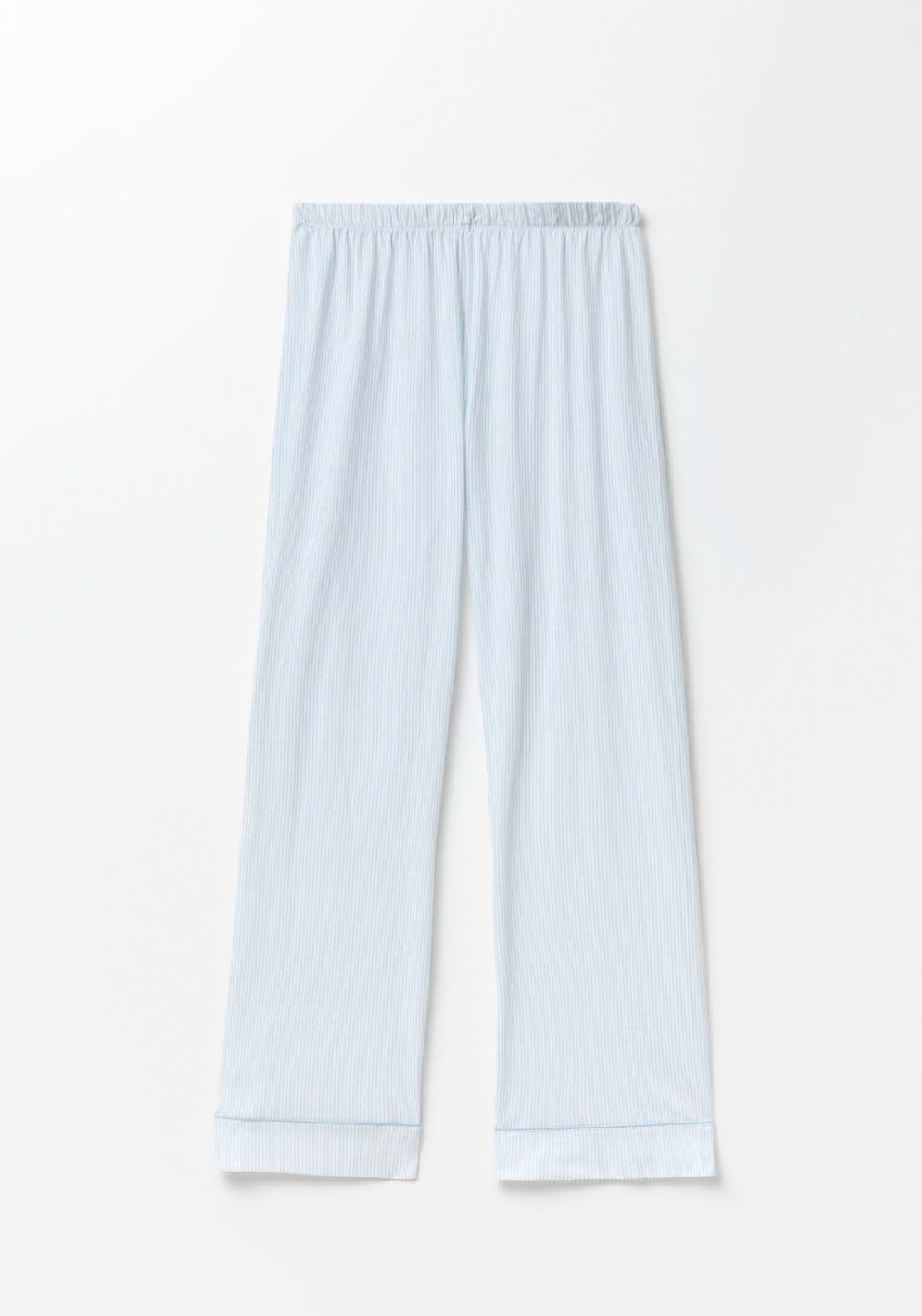 Plain Contrast Pyjamas - Blue