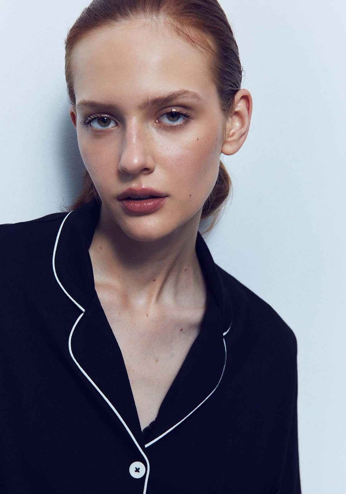 Plain Contrast Pyjamas - Black