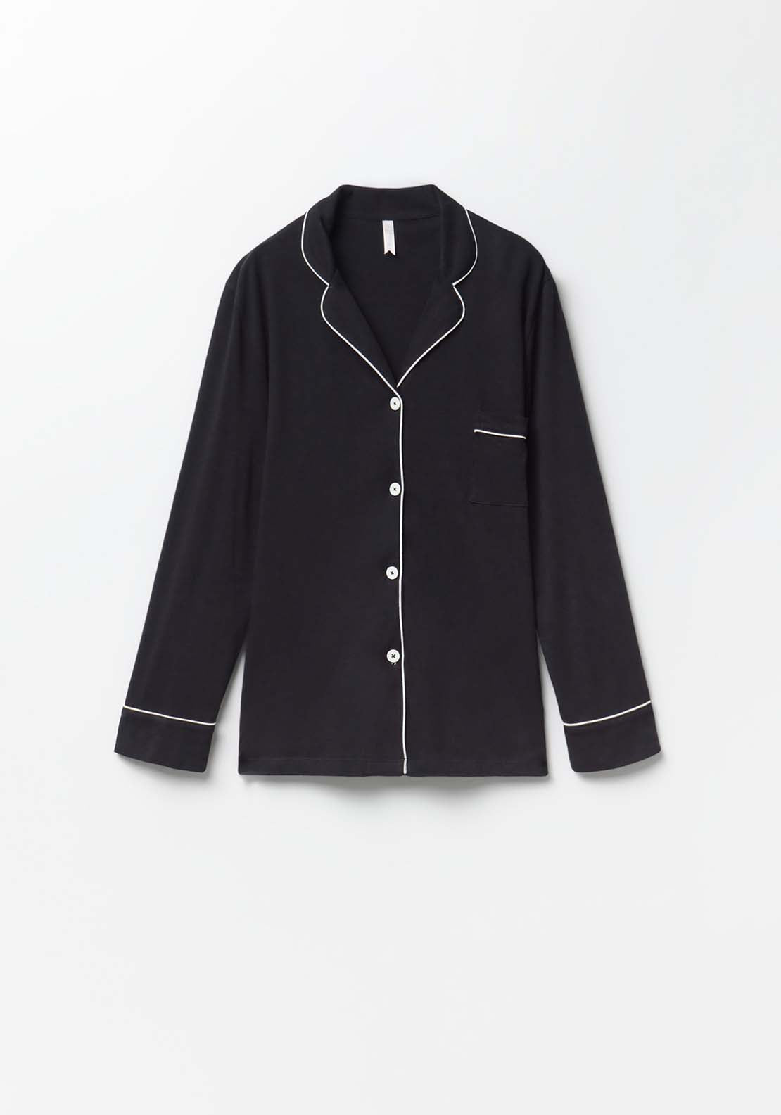 Plain Contrast Pyjamas - Black