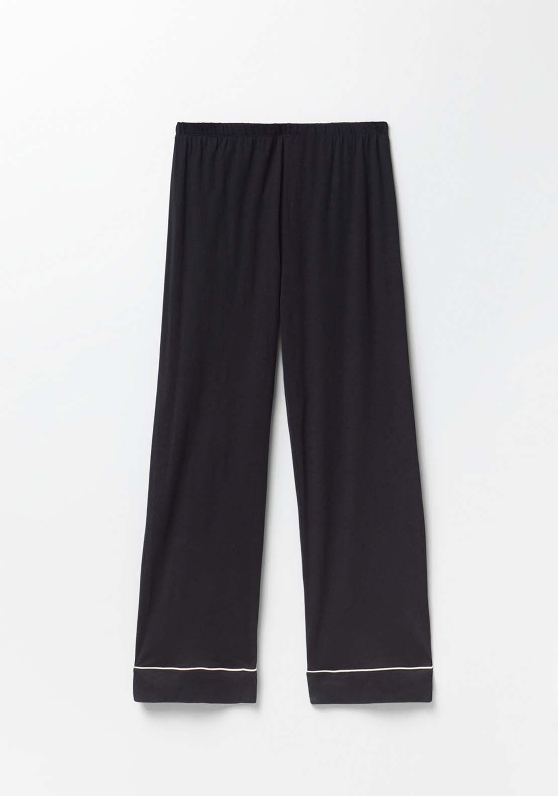 Plain Contrast Pyjamas - Black