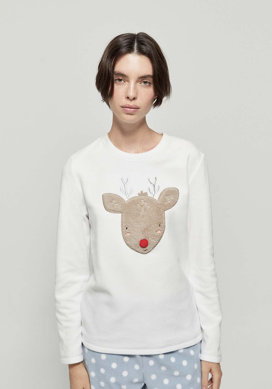 Reindeer Fleece Pyjamas - Blue