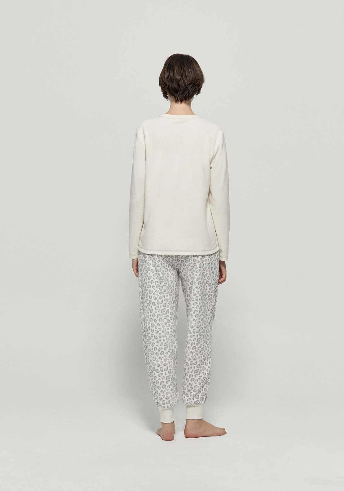 Cat Fleece Pyjamas - Grey