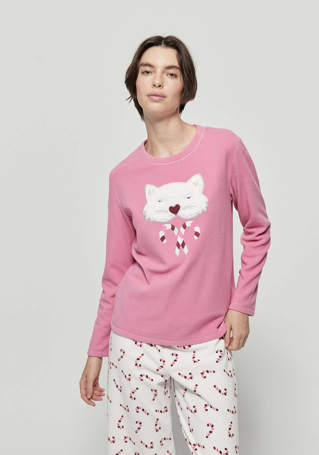 Kitten Fleece Pyjamas - Pink