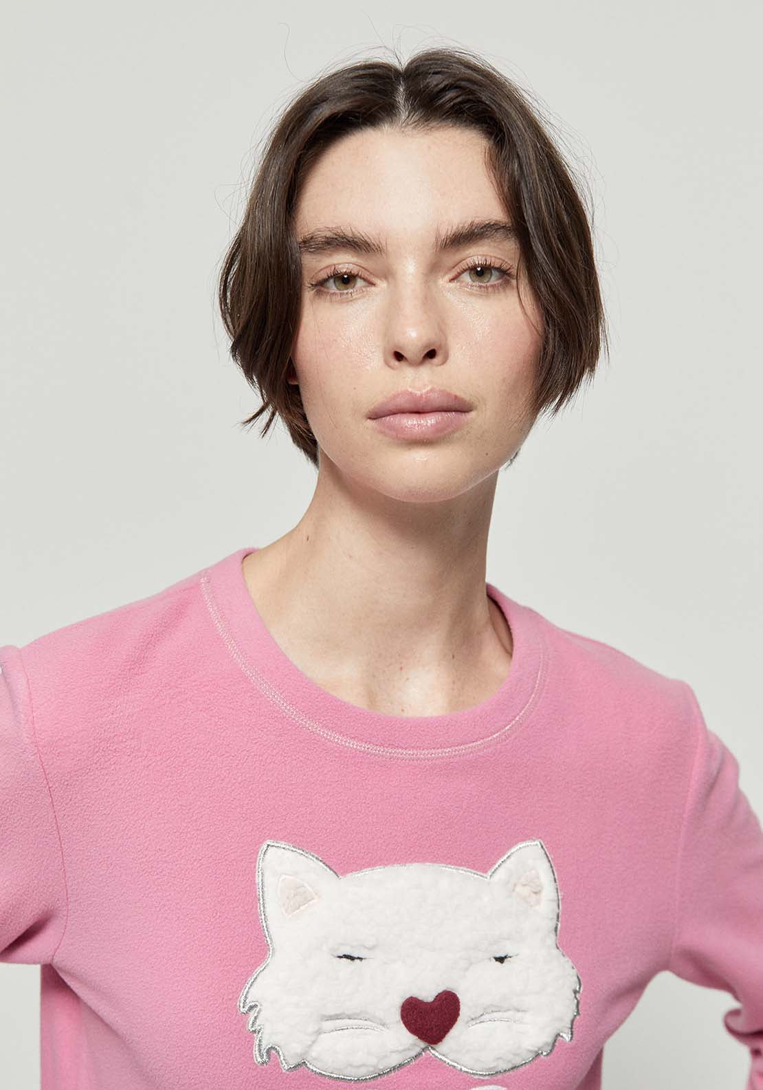 Kitten Fleece Pyjamas - Pink