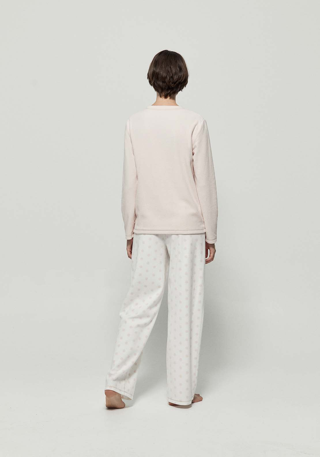 Bear Fleece Pyjamas - Salmon