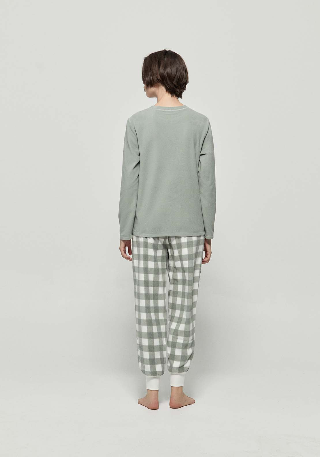 Owl Fleece Pyjamas - Green