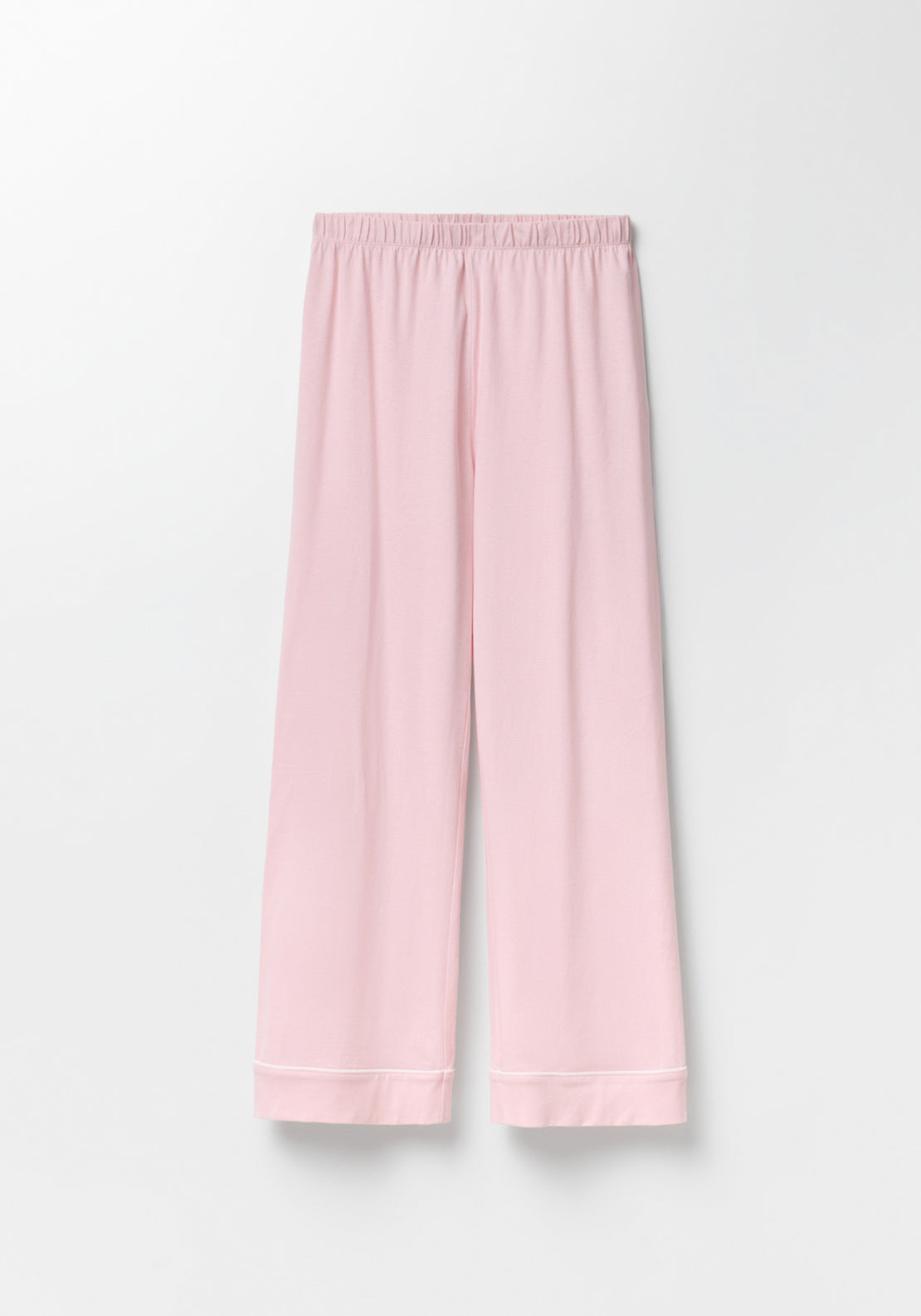 100% Cotton Long Notch-Collar Pyjama Set - Pink