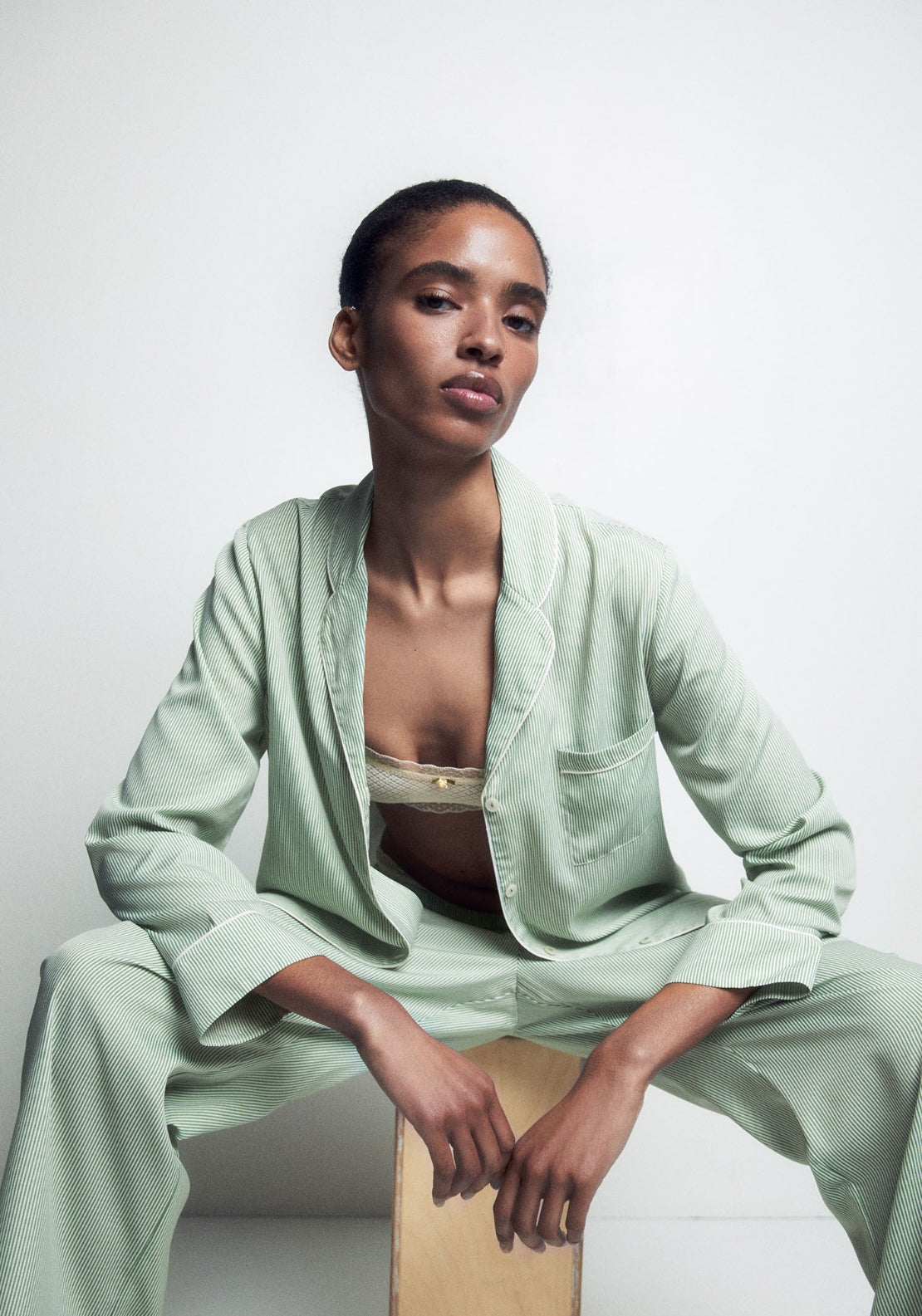 Classic Striped Pyjama Set - Green