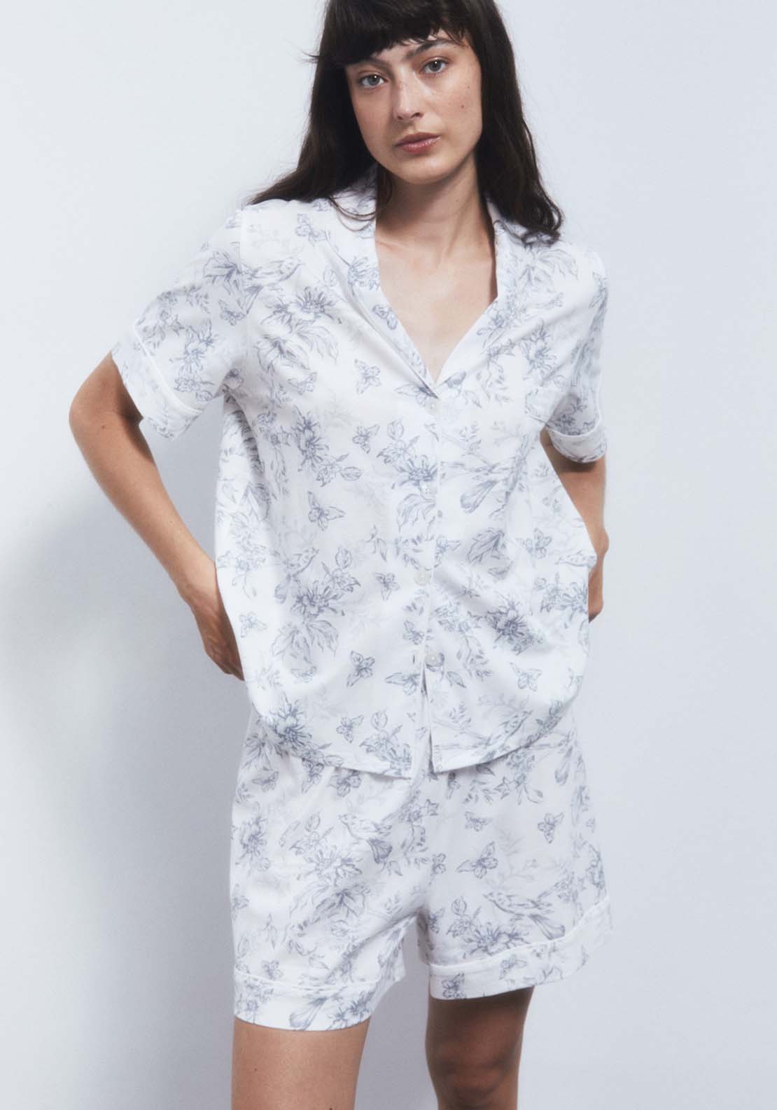 Sfera Printed Pyjamas - Grey 1 Shaws Department Stores
