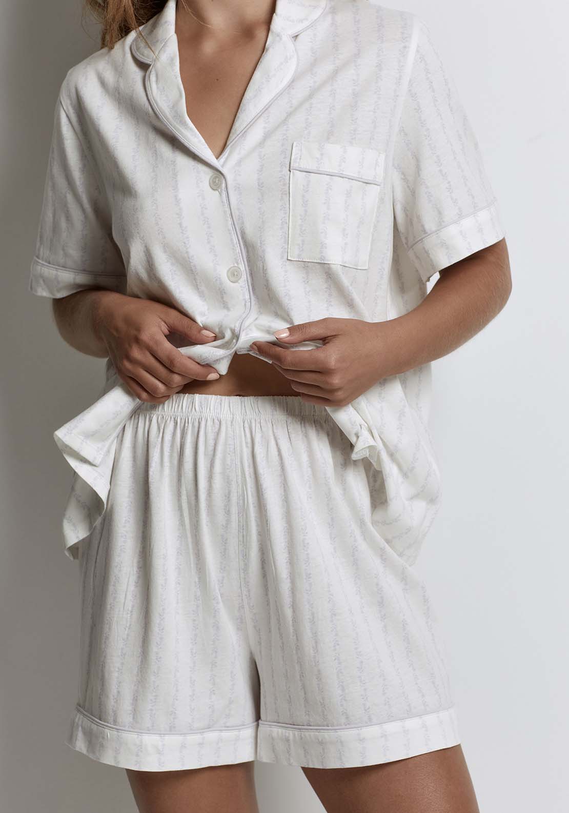 Sfera Stripes And Bouquets Pyjamas - Lilac 5 Shaws Department Stores