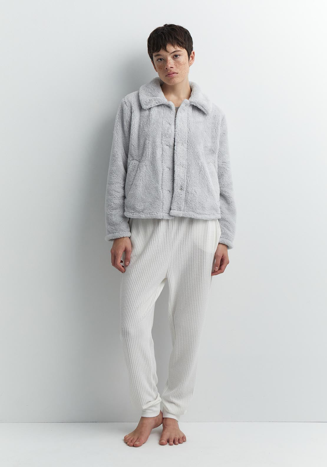 Sfera Plain polar fleece jacket - Grey 3 Shaws Department Stores