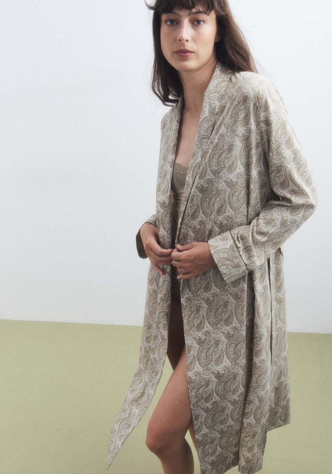 Printed Dressing Gown - Pink Shaws Printed Dressing Gown - Pink Shaws