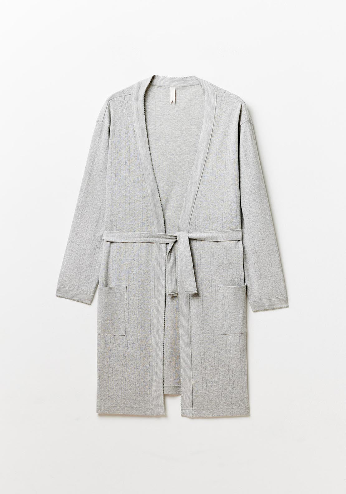 Sfera Plain openwork dressing gown - Grey 5 Shaws Department Stores