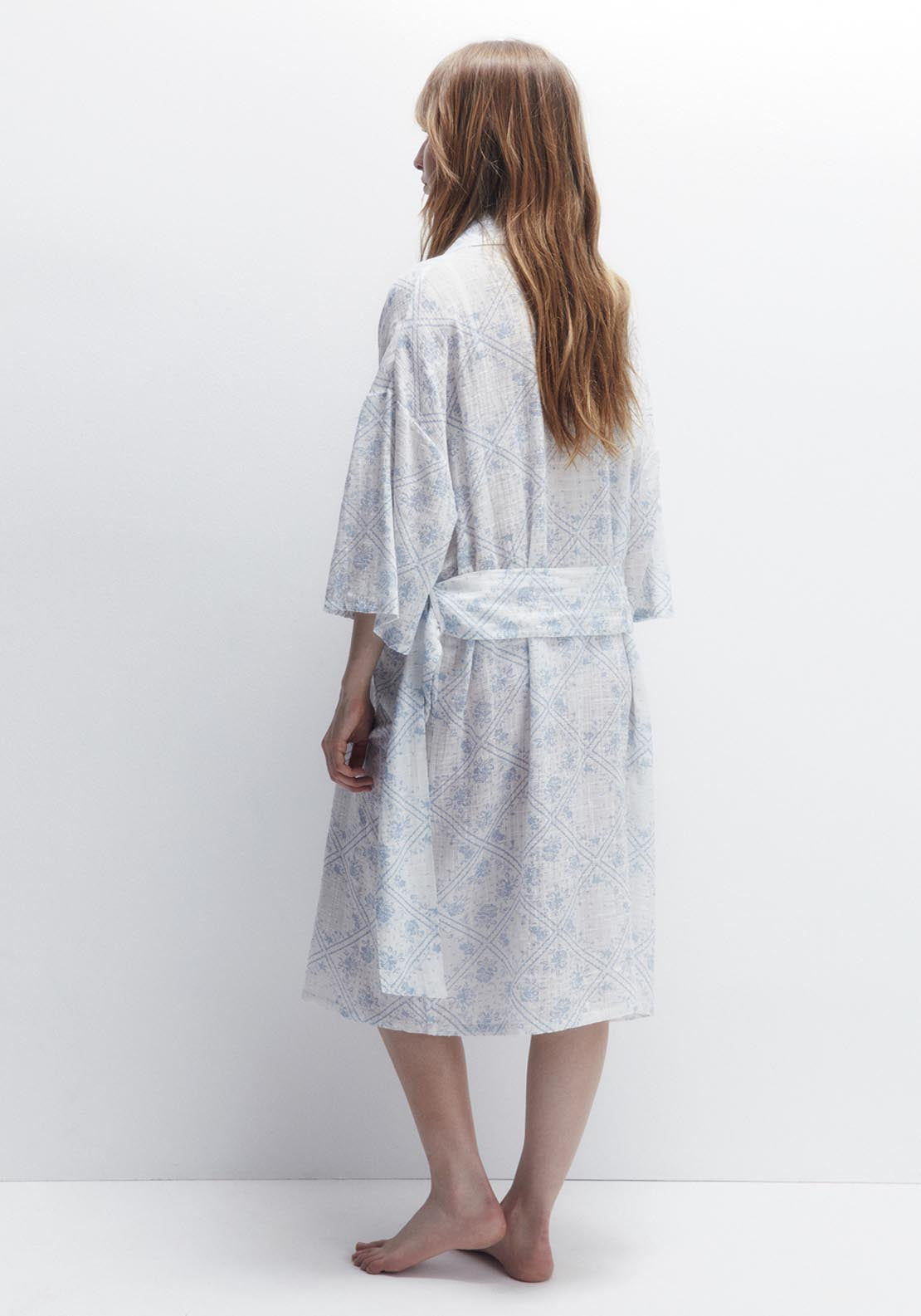 Sfera Floral Dressing Gown - Blue Light 5 Shaws Department Stores
